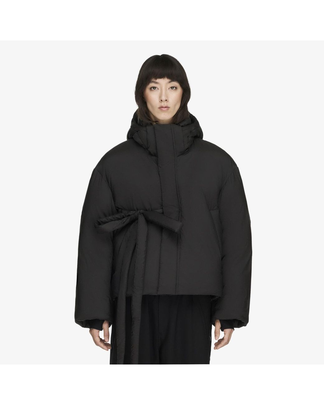 Y-3 Jas Hooded Puffer Jacket in het Black