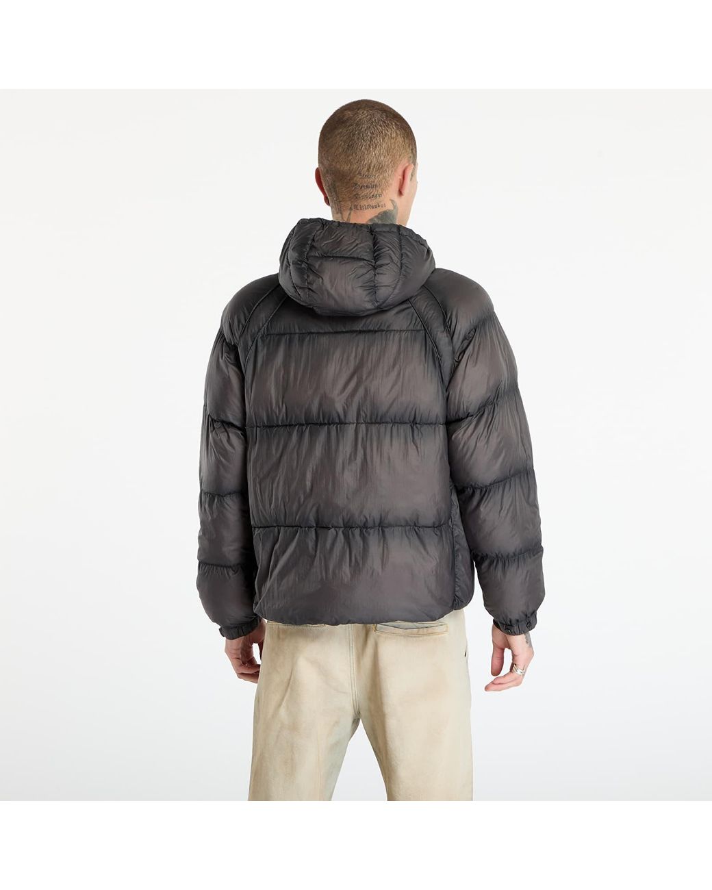 Giacca Transucent Hooded Puffer Washed Back di Represent in Gray da Uomo