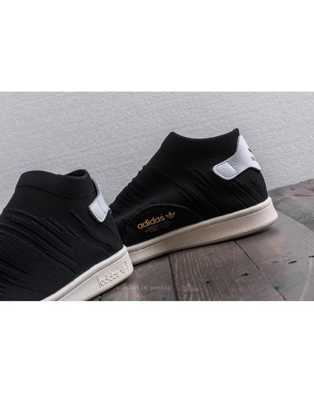 adidas Originals Rubber Adidas Stan Smith Sock Primeknit Core Black/ Core  Black/ Ftw White | Lyst