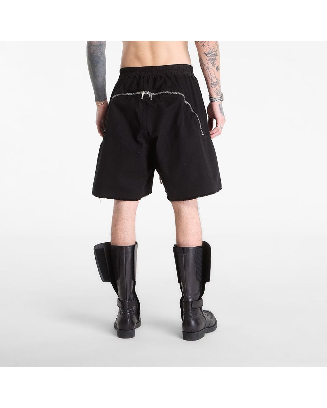 Rick Owens Kurze Hosen Long Boxers Butt Zip Shorts in Black für Herren