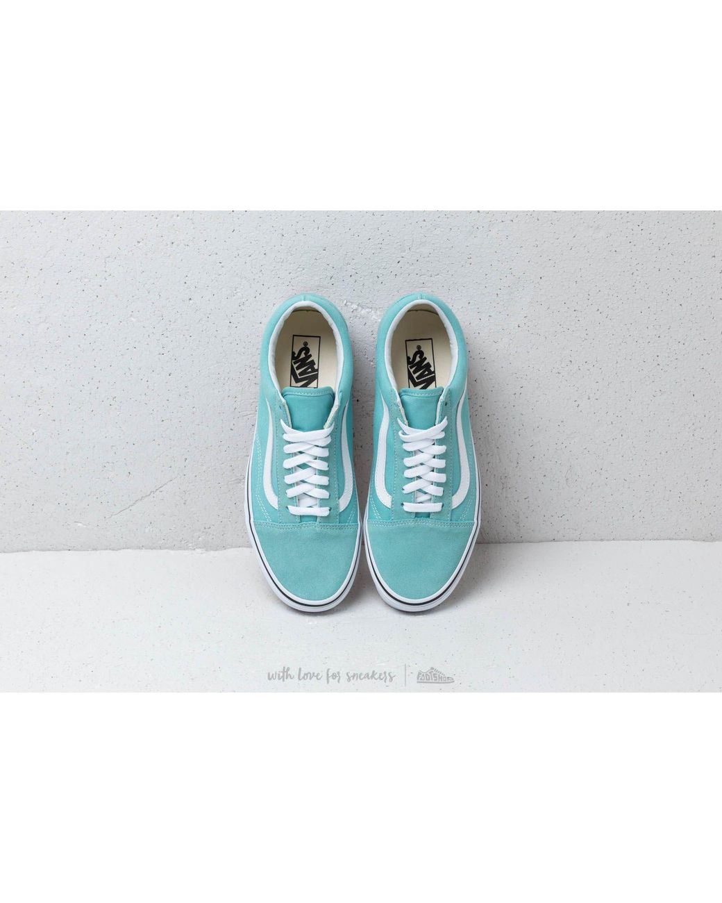 Vans Canvas Old Skool Aqua Haze/ True White | Lyst