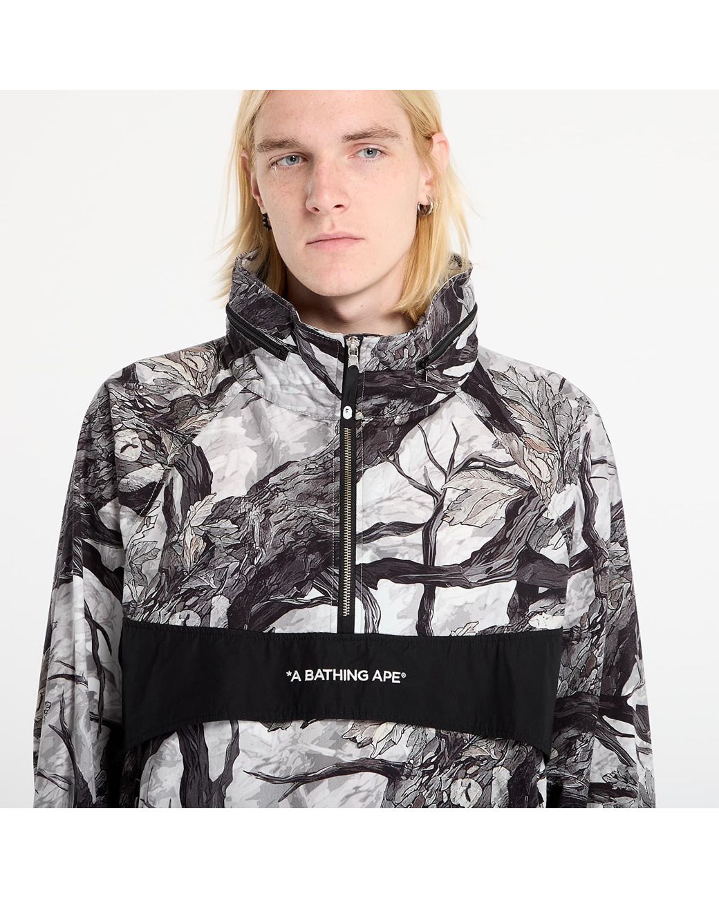 A Bathing Ape Black Jacket Tree Edge Camo Anorak Jacket