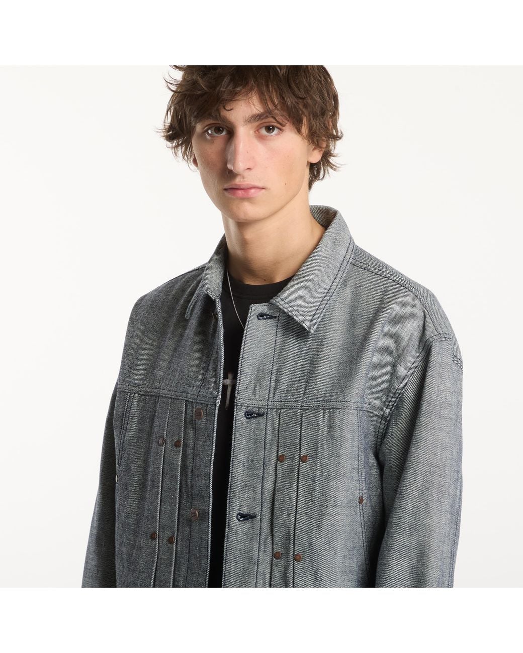 Dime Jas Pleated Denim Jacket in het Gray voor heren