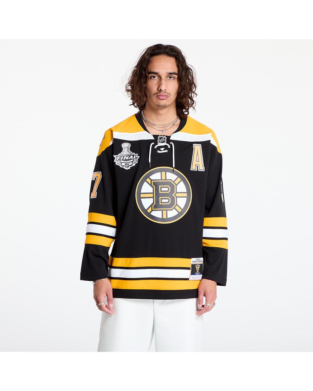 Jersey boston bruins 37 patrice bergeron nhl stanley cup jersey black yellow black yellow m Mitchell Ness pour homme Lyst
