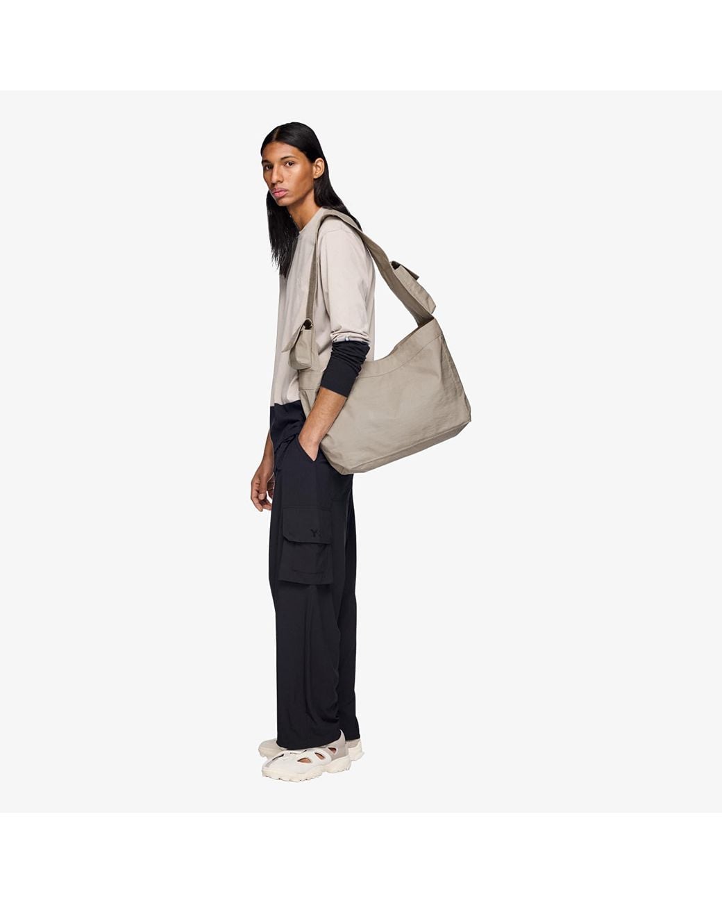 Sac newspaper bag l universal Y-3 en coloris Gray