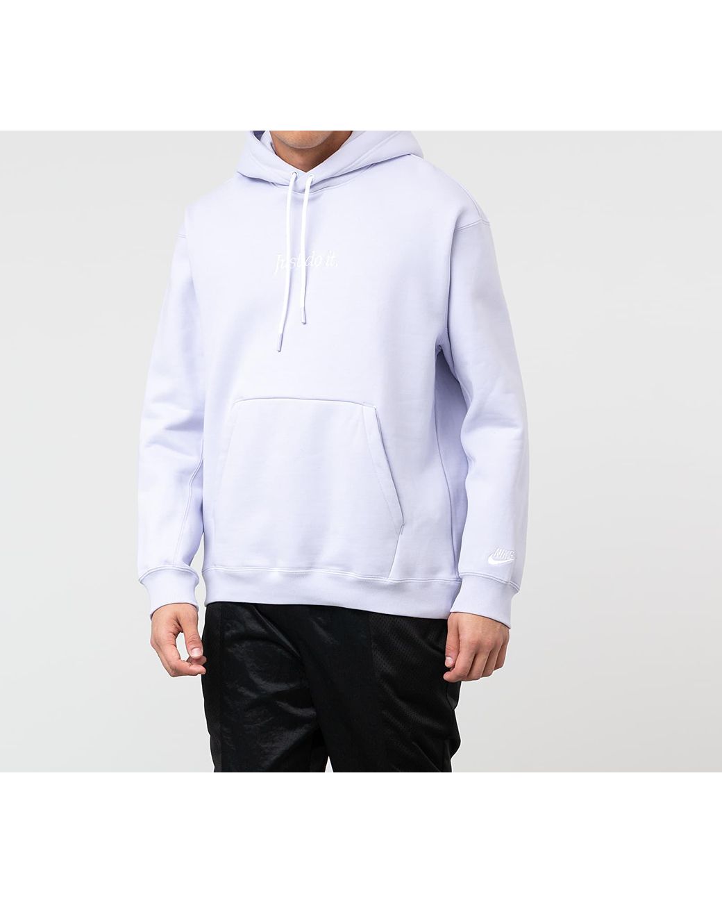 Nike Sportswear Just Do It Pullover Fleece Heavyweight Hoodie Lavender  Mist/ White in Purple for Men | Lyst