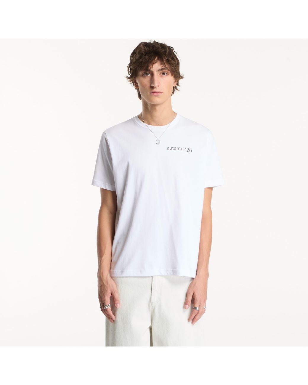 Dime White T-Shirt Grid T-Shirt for men