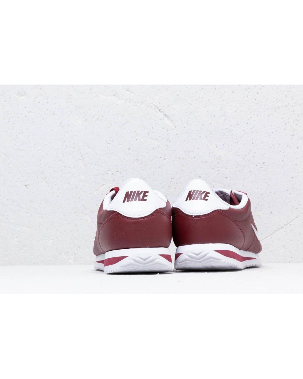 Nike Leather Cortez Basic Jewel Dark Team Red/ White for Men | Lyst