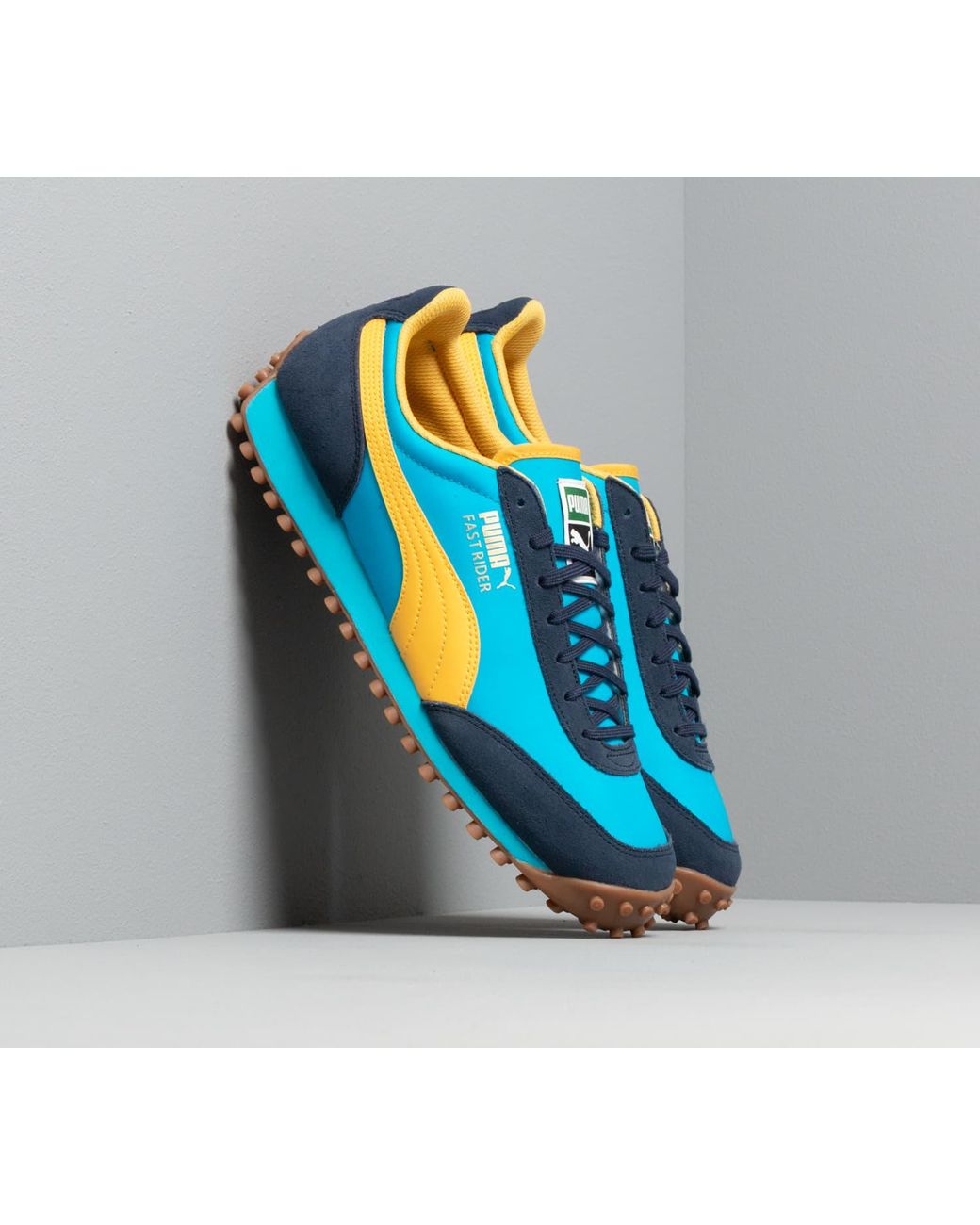 puma fast rider blue yellow