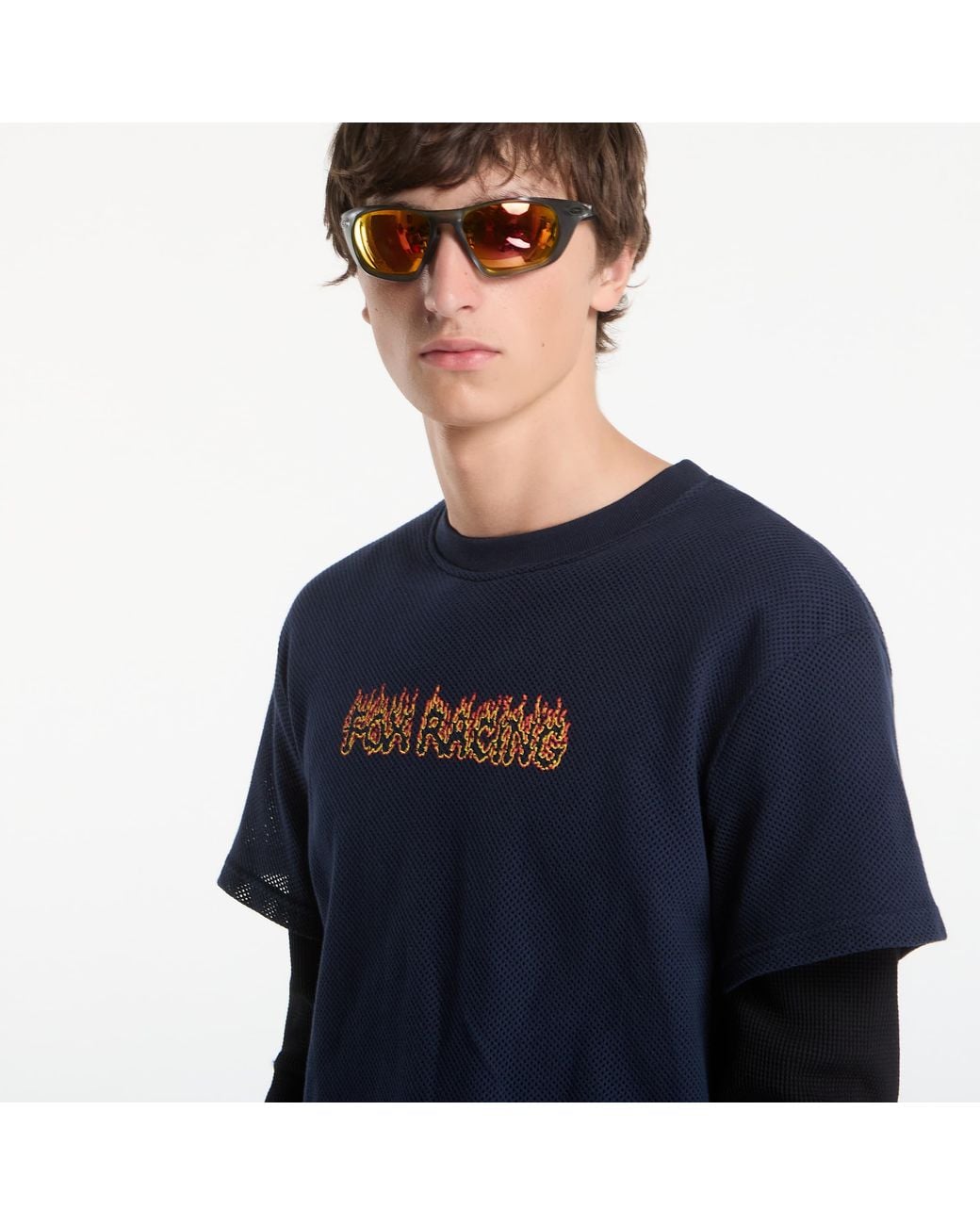 FOX LAB Blue T-Shirt Fox Double Layer Ls Top for men