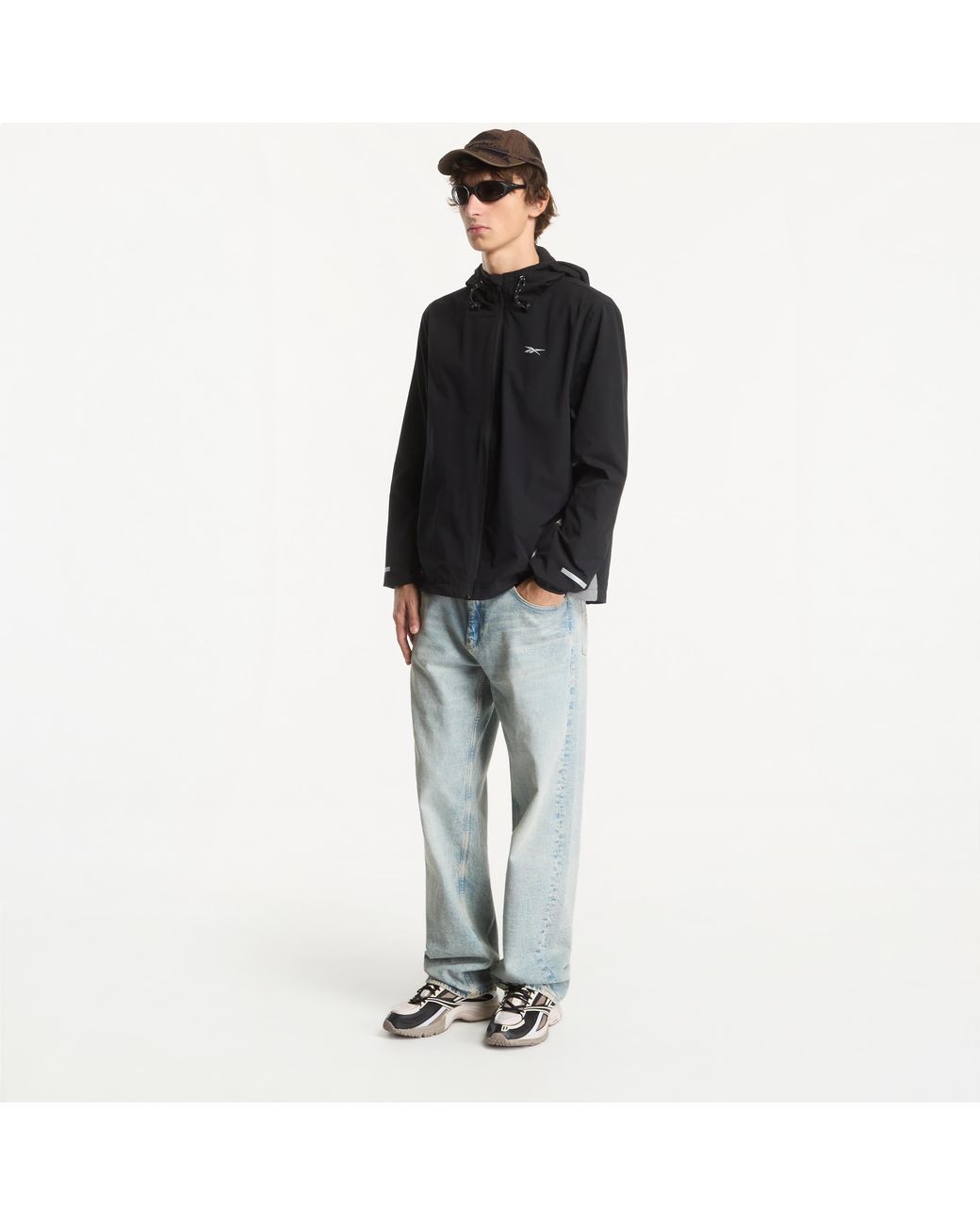 Reebok Black Jacket Id Lightweight Windbreaker/ 4 for men