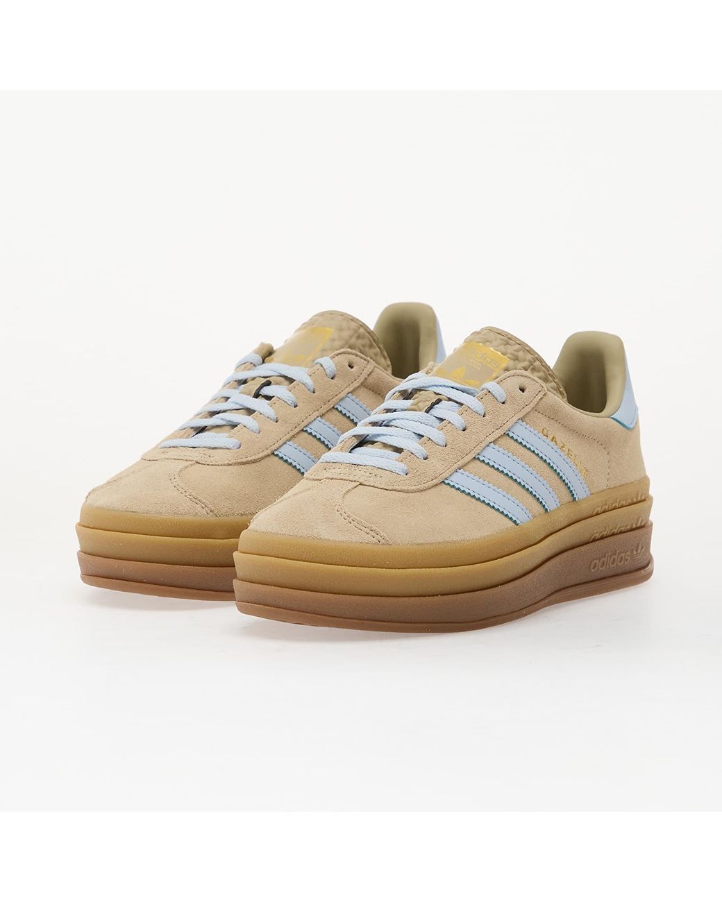 Adidas Originals Sneakers Adidas Gazelle Bold Stone Khaki/ Crystal Sky/ Met. Eur in het White