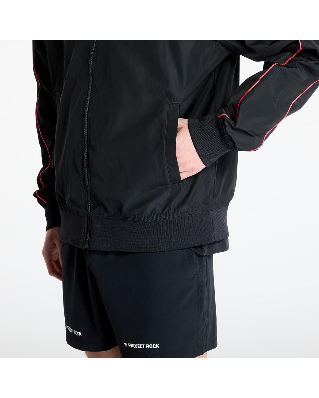 Under Armour Black Jacket Project Rock Warmup Jacket for men