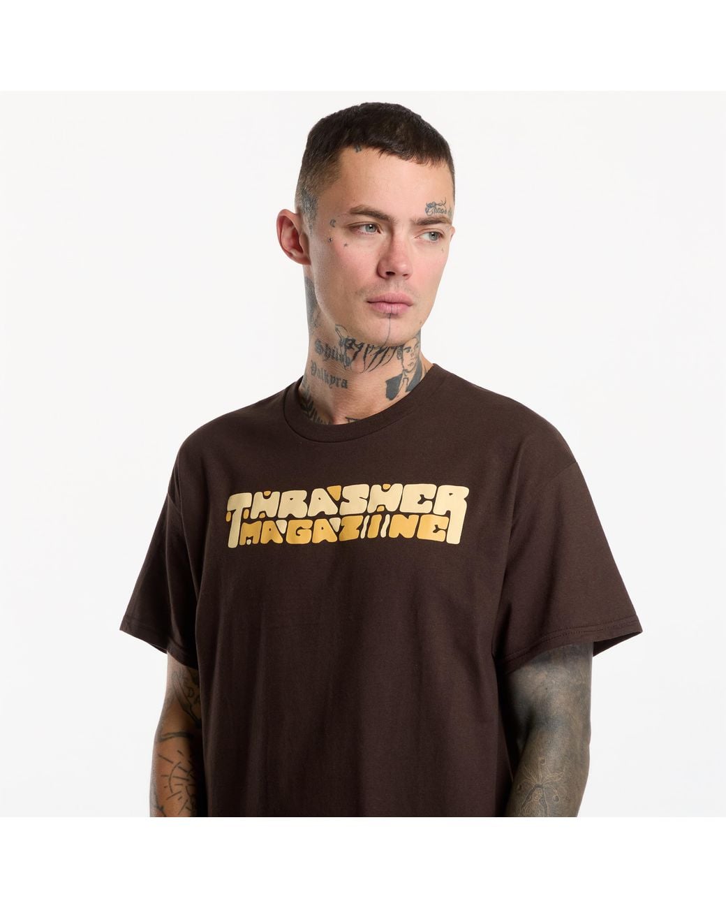 Thrasher Brown T-Shirt Blocks T-Shirt for men