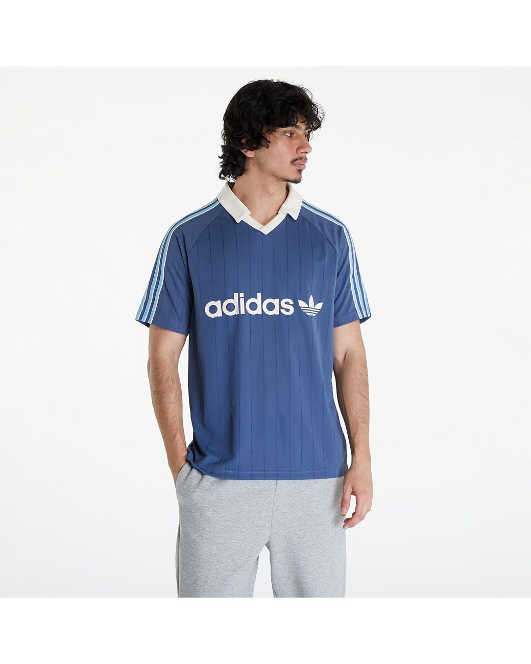 adidas Originals Stripe Jersey in Blue for Men | Lyst