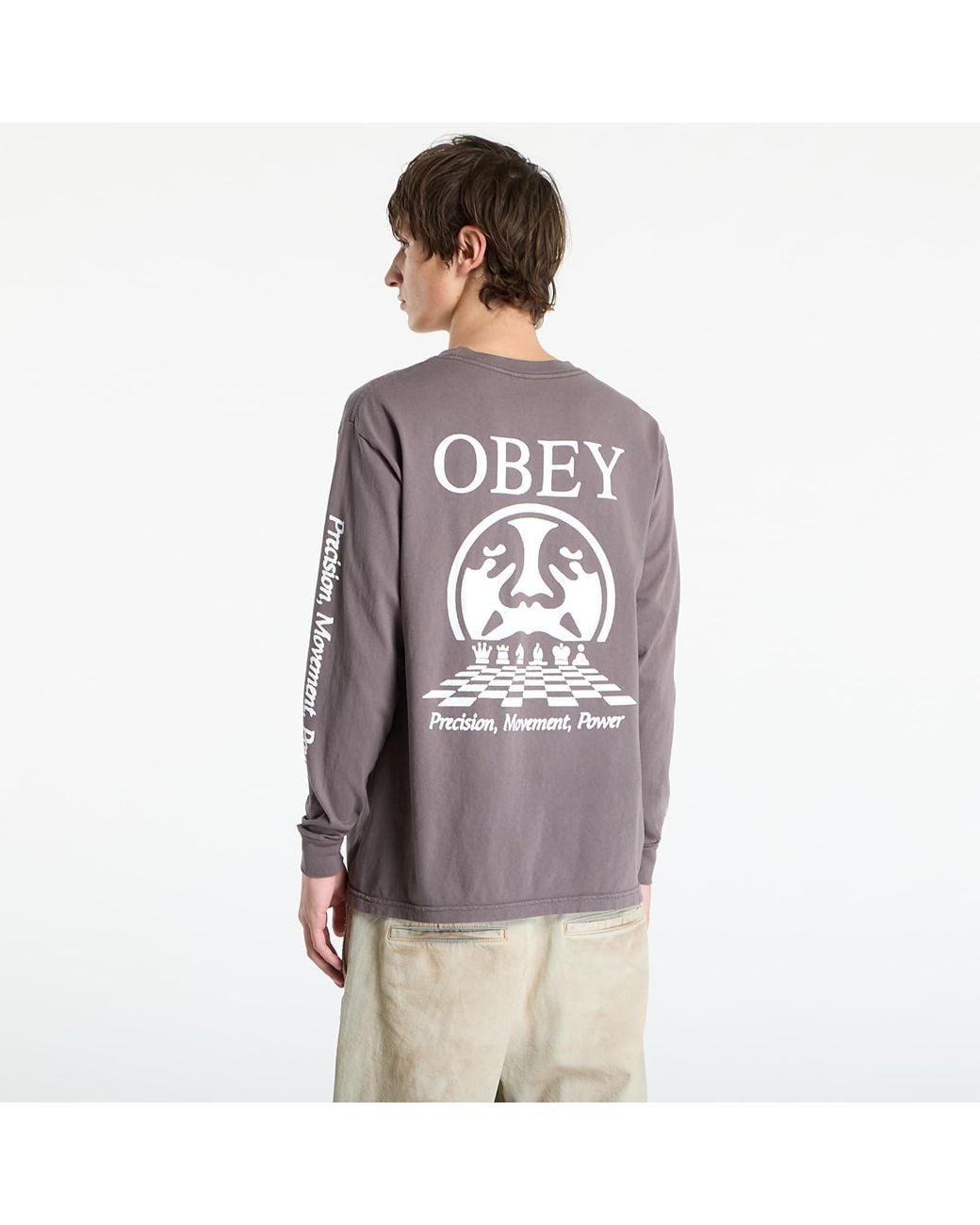 Obey T-Shirt Obey Precision in het Purple voor heren