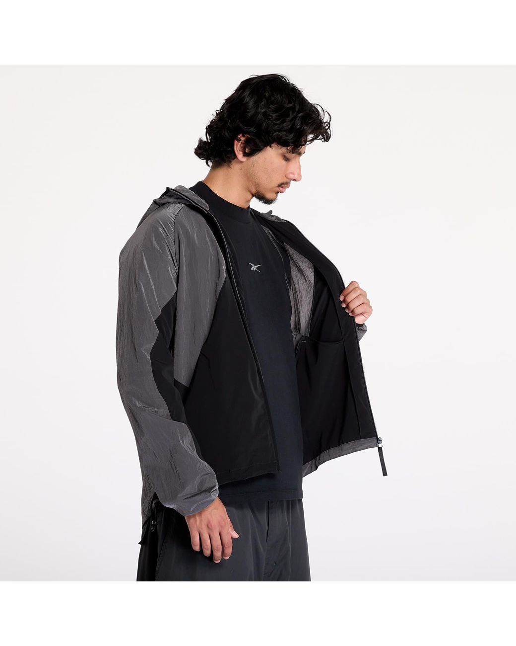 Reebok Black Jacket Running Hooded Jacket/ Misty for men