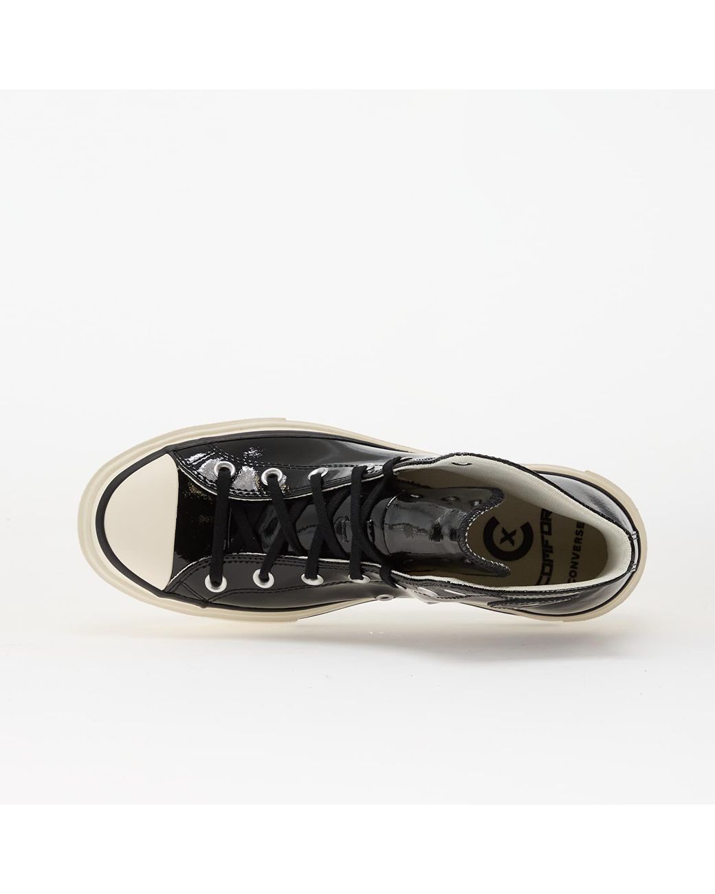 Converse Sneakers Chuck Taylor All Star Lift Double Stack Platform Patent Leather Hi/ Egret/ Eur in het Black