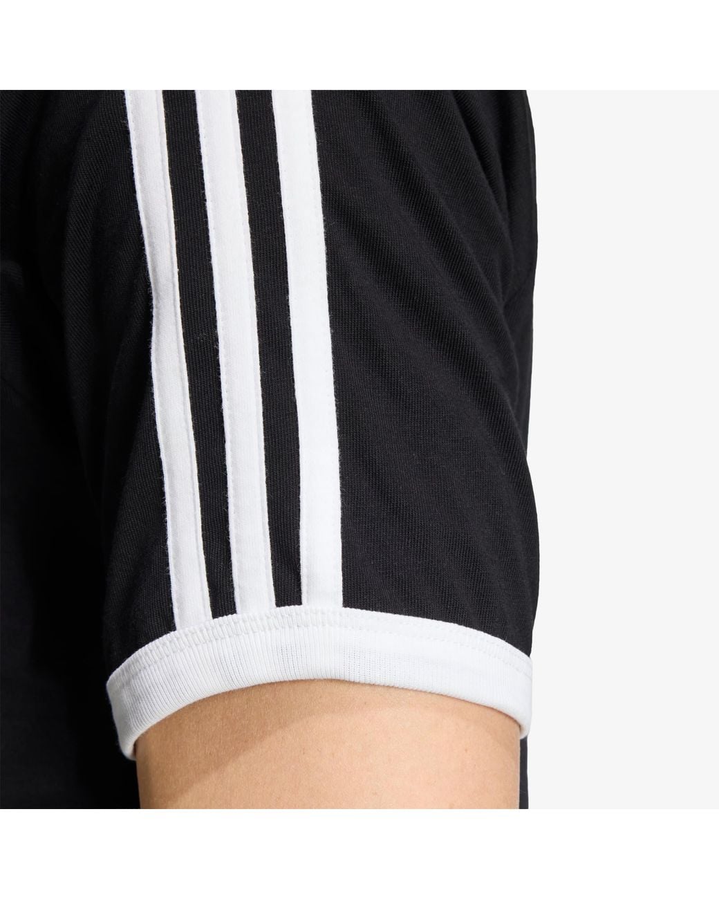 Adidas Originals Black 3-Stripes Slim Ringer T-Shirt for men