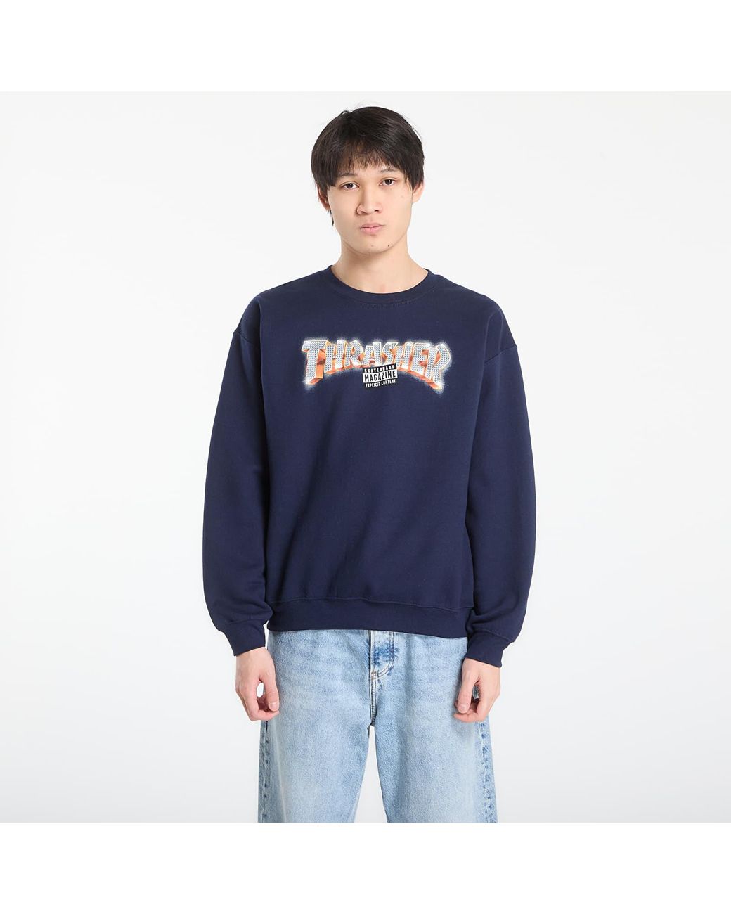 Thrasher Sweatshirt Explicit Crewneck in het Blue voor heren
