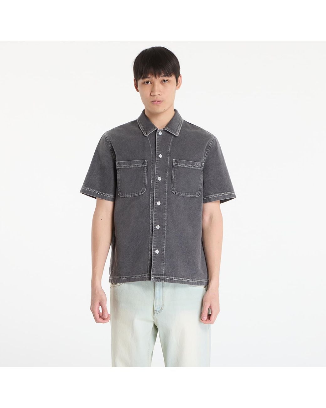 Dime Gray Hemd Stonewash Button Up