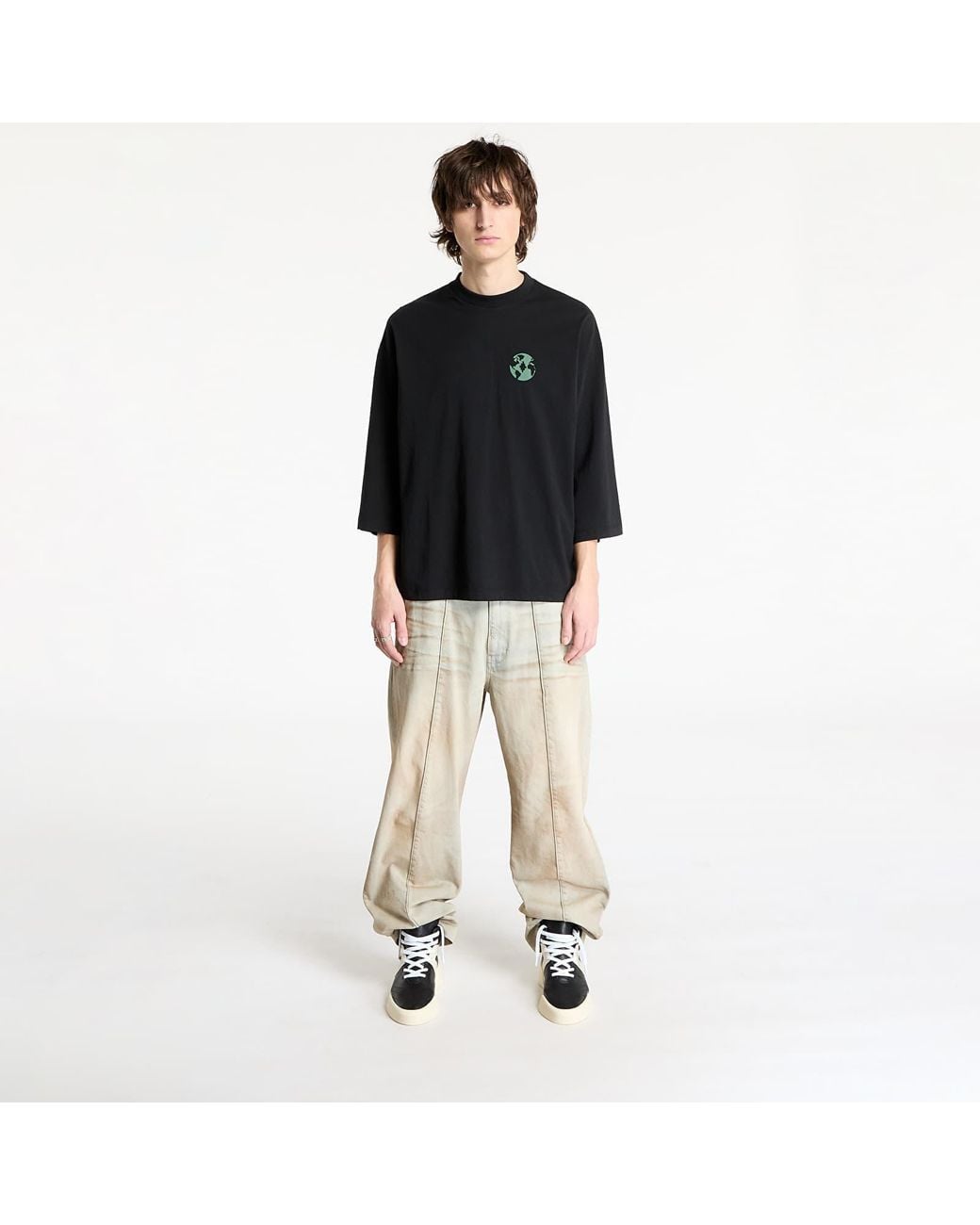 Marcelo Burlon T-Shirt County Globe Loose T-Shirt/ Deep in Black für Herren