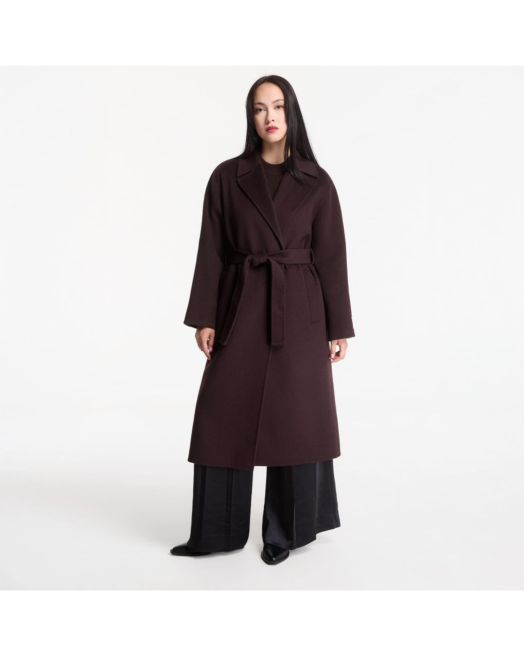 Calvin Klein Jas Classic Df Wool Wrap Coat in het Red