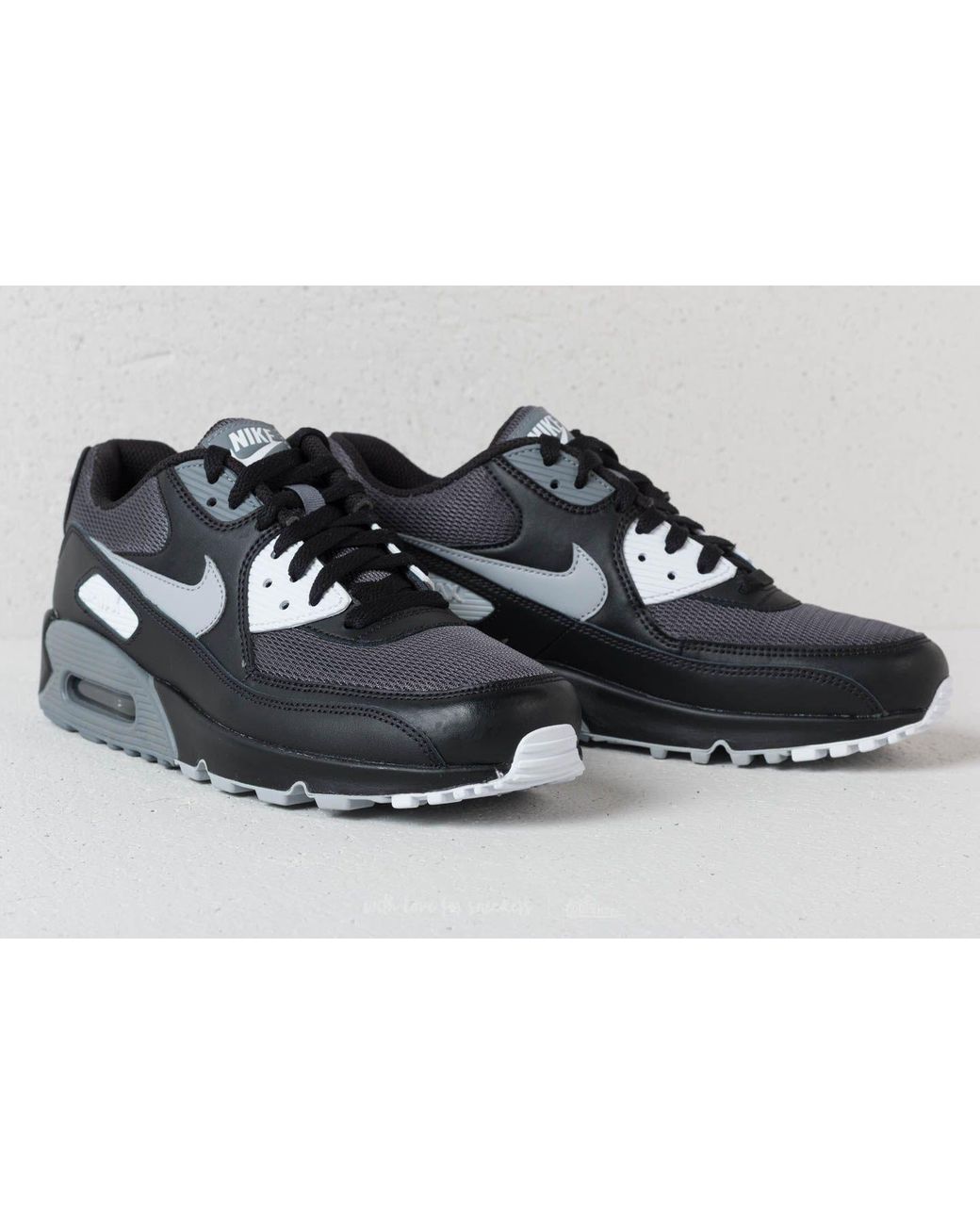 Nike Leather Air Max 90 Essential Black/ Wolf Grey-dark Grey in Gray for  Men | Lyst