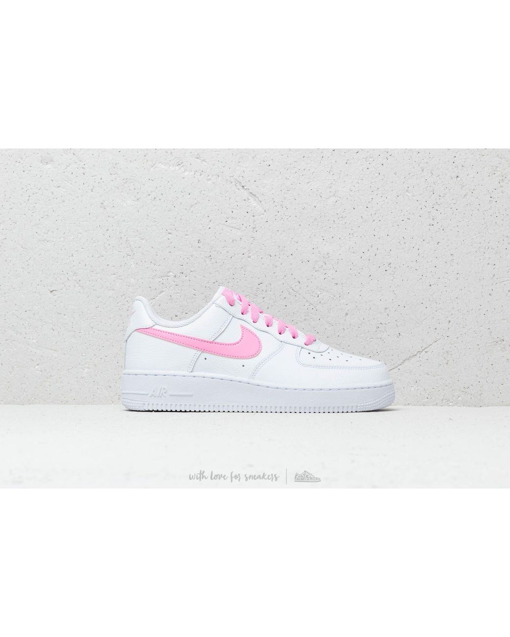 Nike pink and white air forces Rubber Wmns Air Force 1 '07 Ess White/ Psychic Pink | Lyst