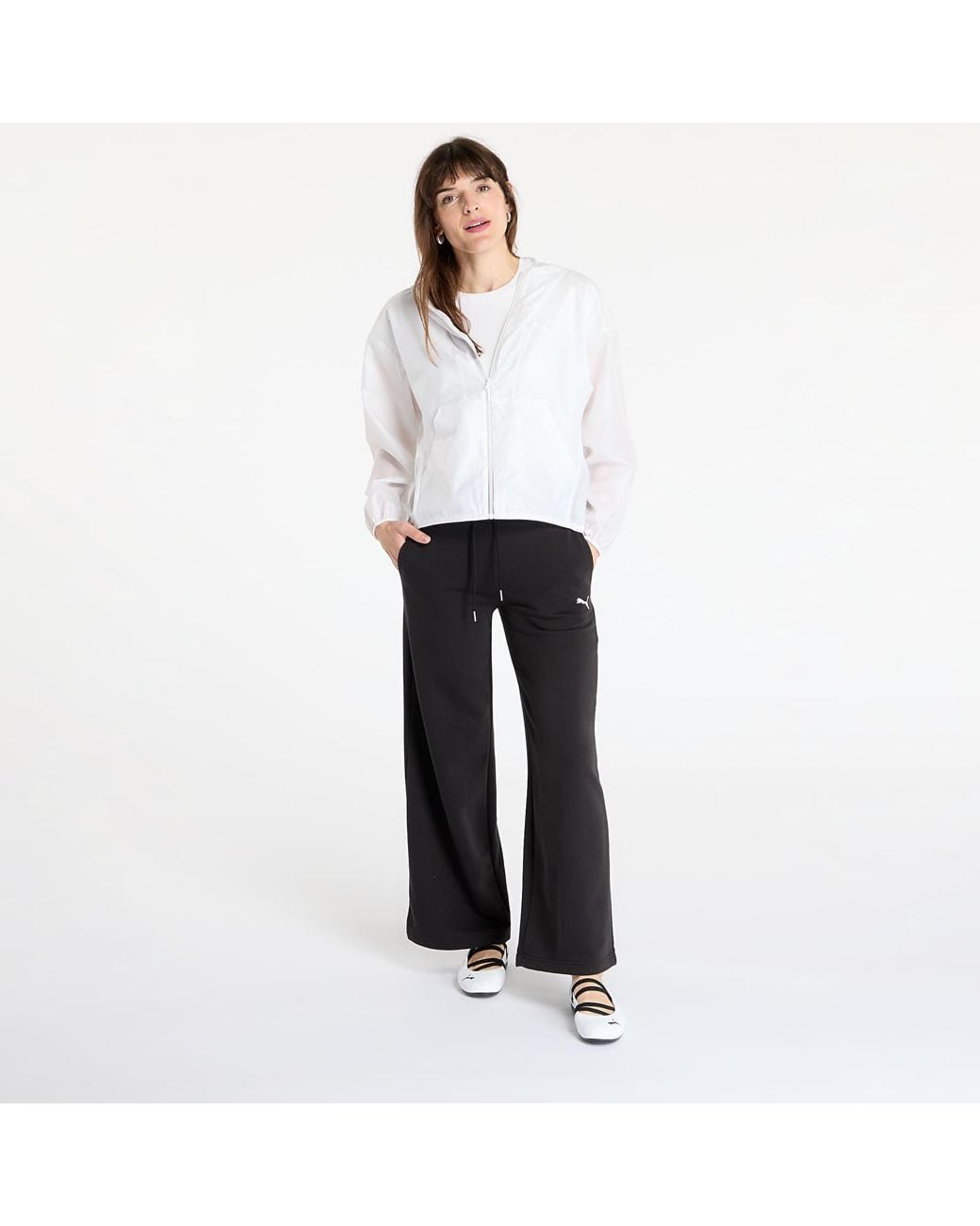 PUMA White Jacket Wardrobe Essentials Oversized Uv Wind Jacket