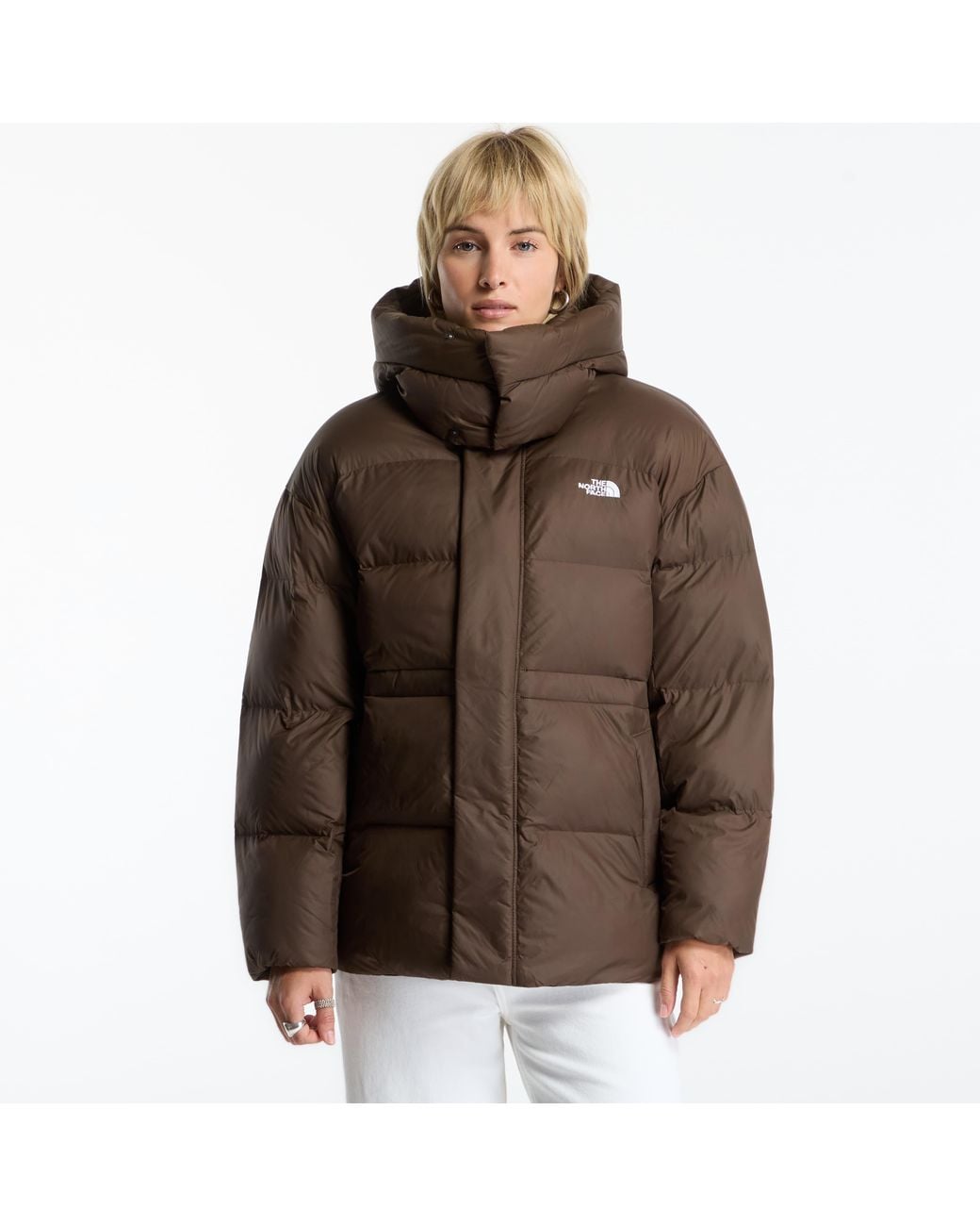 The North Face Jas Puffer Oversized Jacket in het Brown