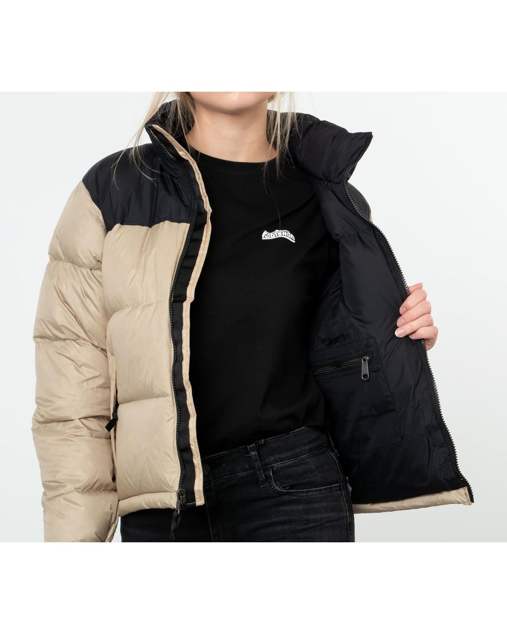 The North Face Retro Nuptse Jacket Twill Beige in Brown | Lyst