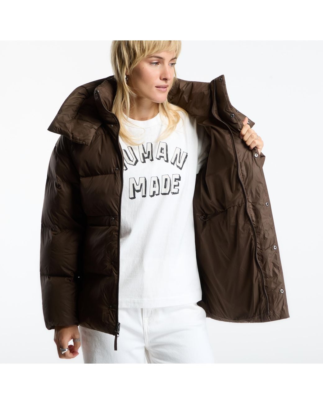 The North Face Jas Puffer Oversized Jacket in het Brown
