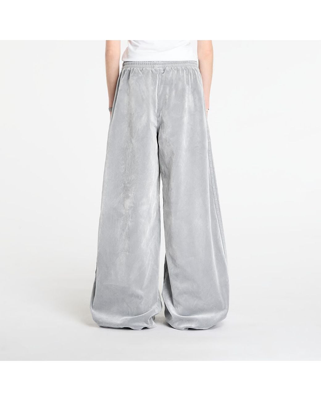 Adidas Originals Gray Hosen Adidas Brushed Twill Oversized Firebird Track Pants