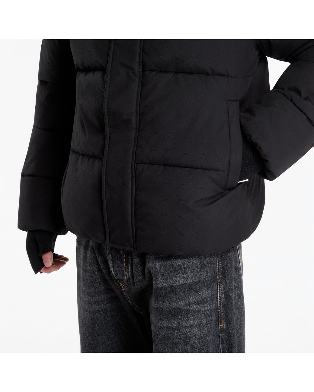 Daily Paper Black Jacket Sealed Monogram Puffer Jacket for men