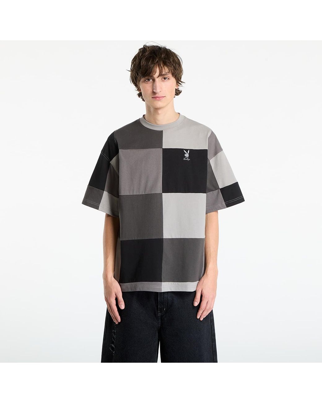 FTSHP Black T-Shirt Playboy X Patchwork Tee