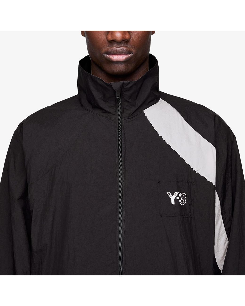Y-3 Jas Raw Edge 3 Stripes Nylon Shell Jacket in het Black voor heren