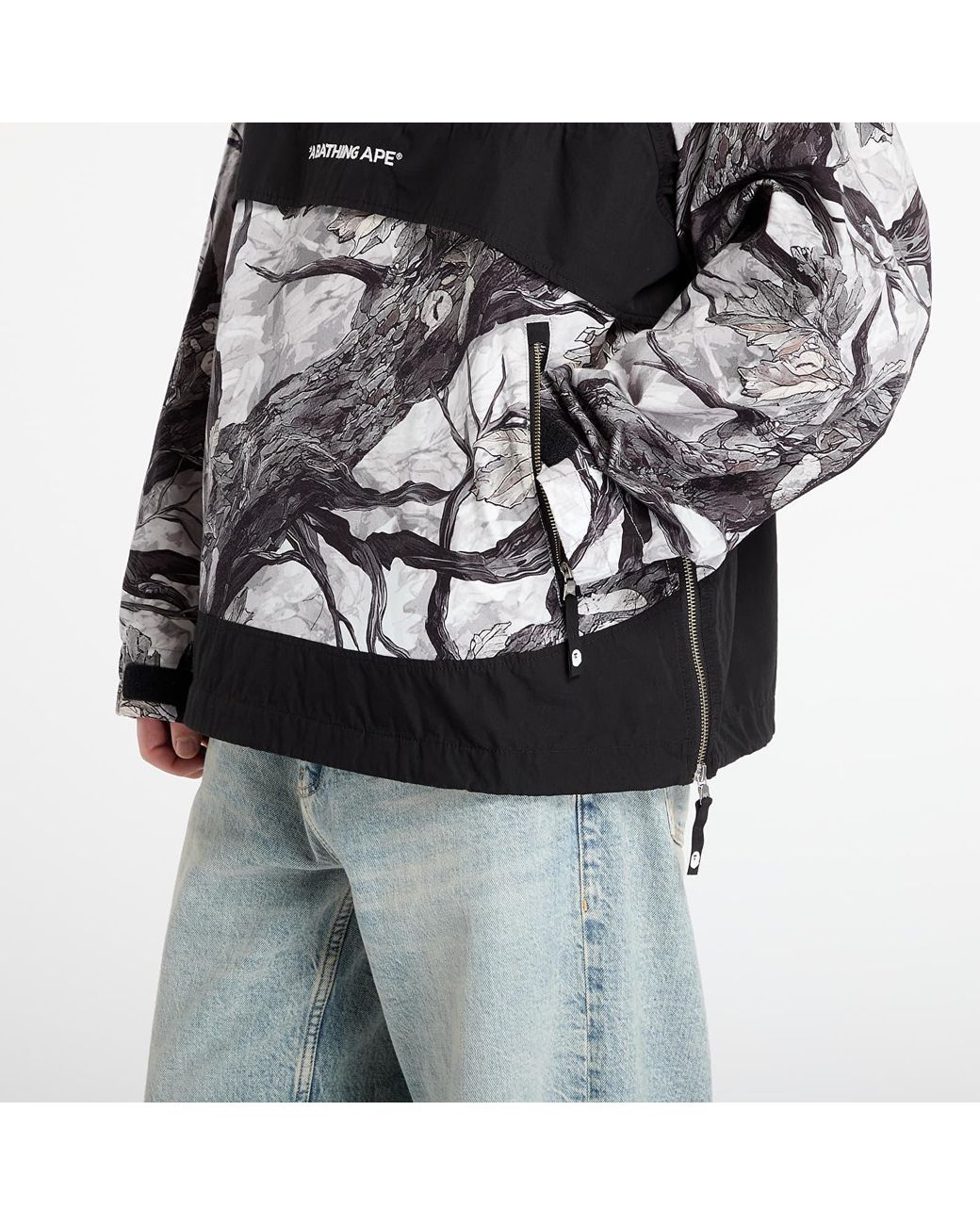 A Bathing Ape Black Jacket Tree Edge Camo Anorak Jacket