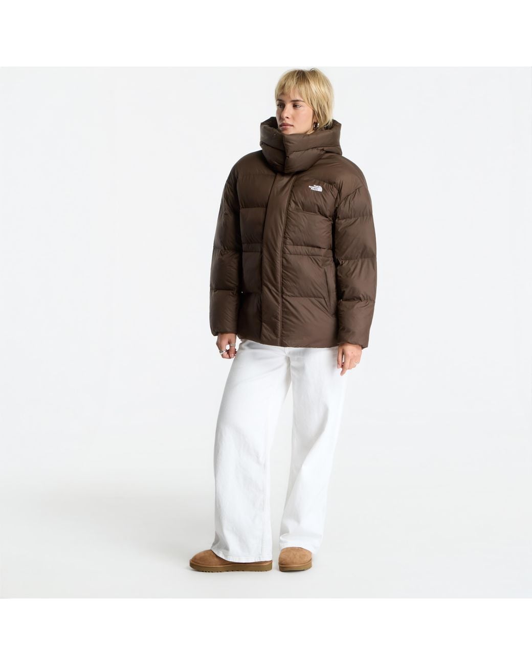 The North Face Jas Puffer Oversized Jacket in het Brown
