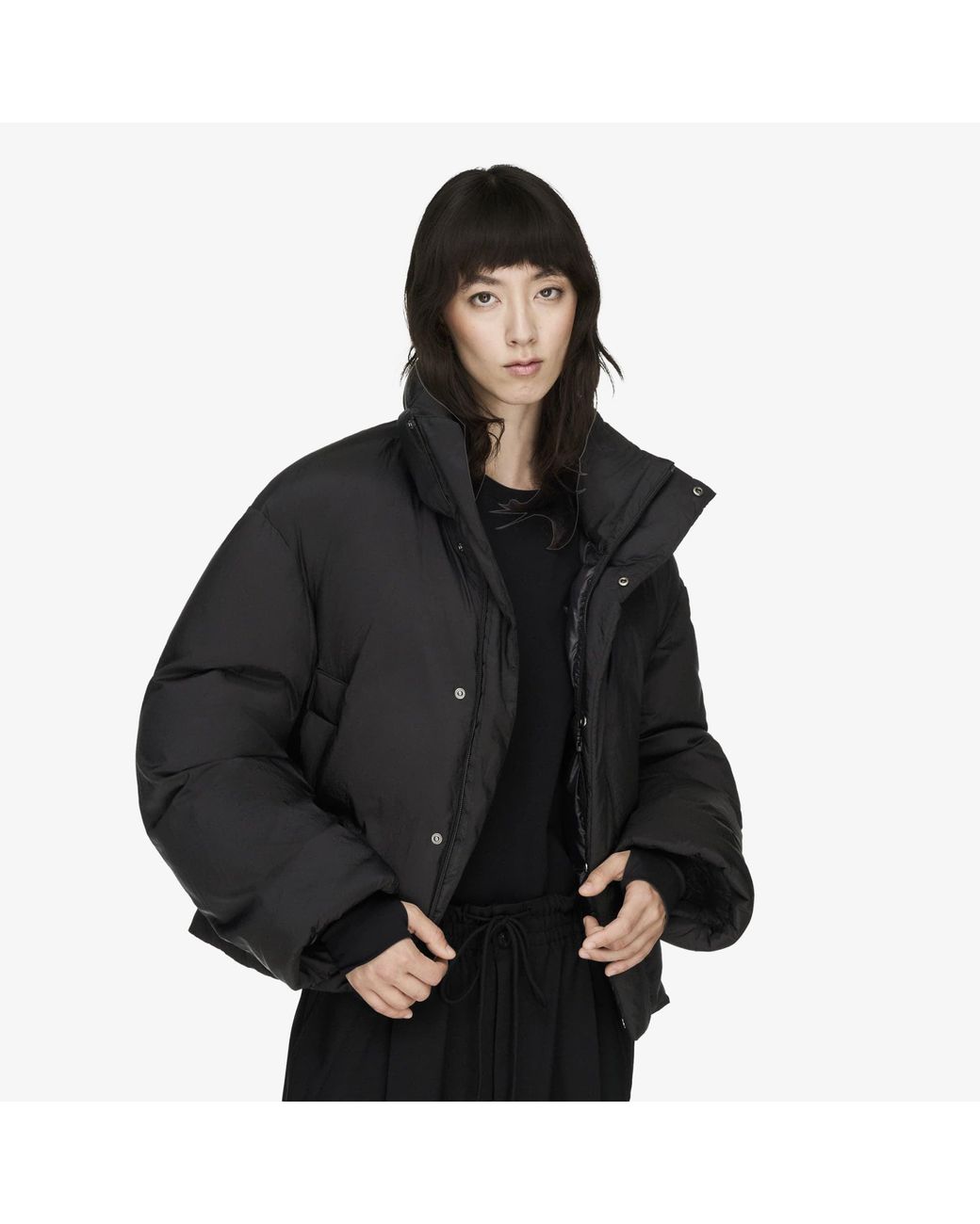 Y-3 Jas Hooded Puffer Jacket in het Black