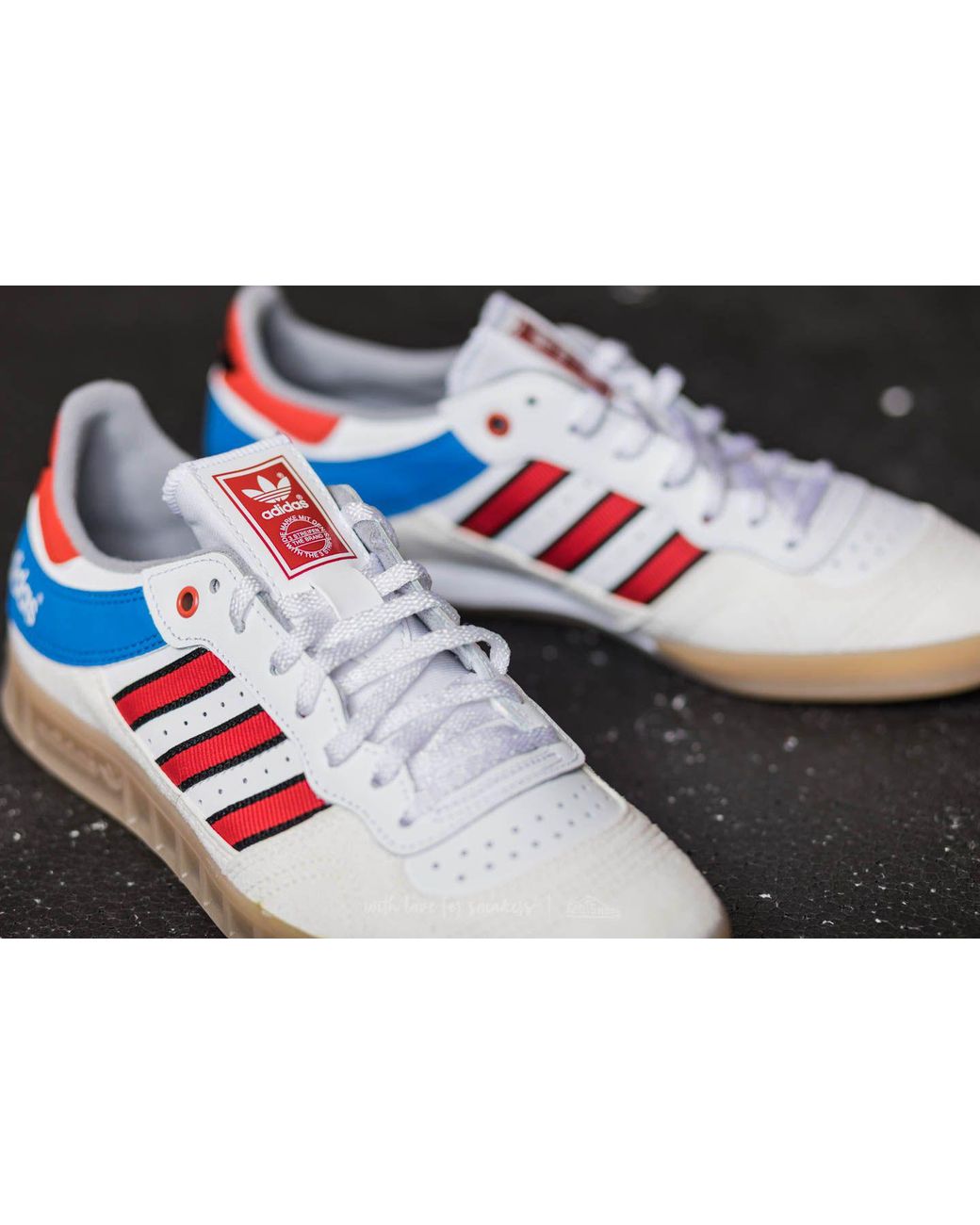 adidas Originals Leather Adidas Handball Top Vintage White/ Trace Red/ Blue  Royal for Men | Lyst