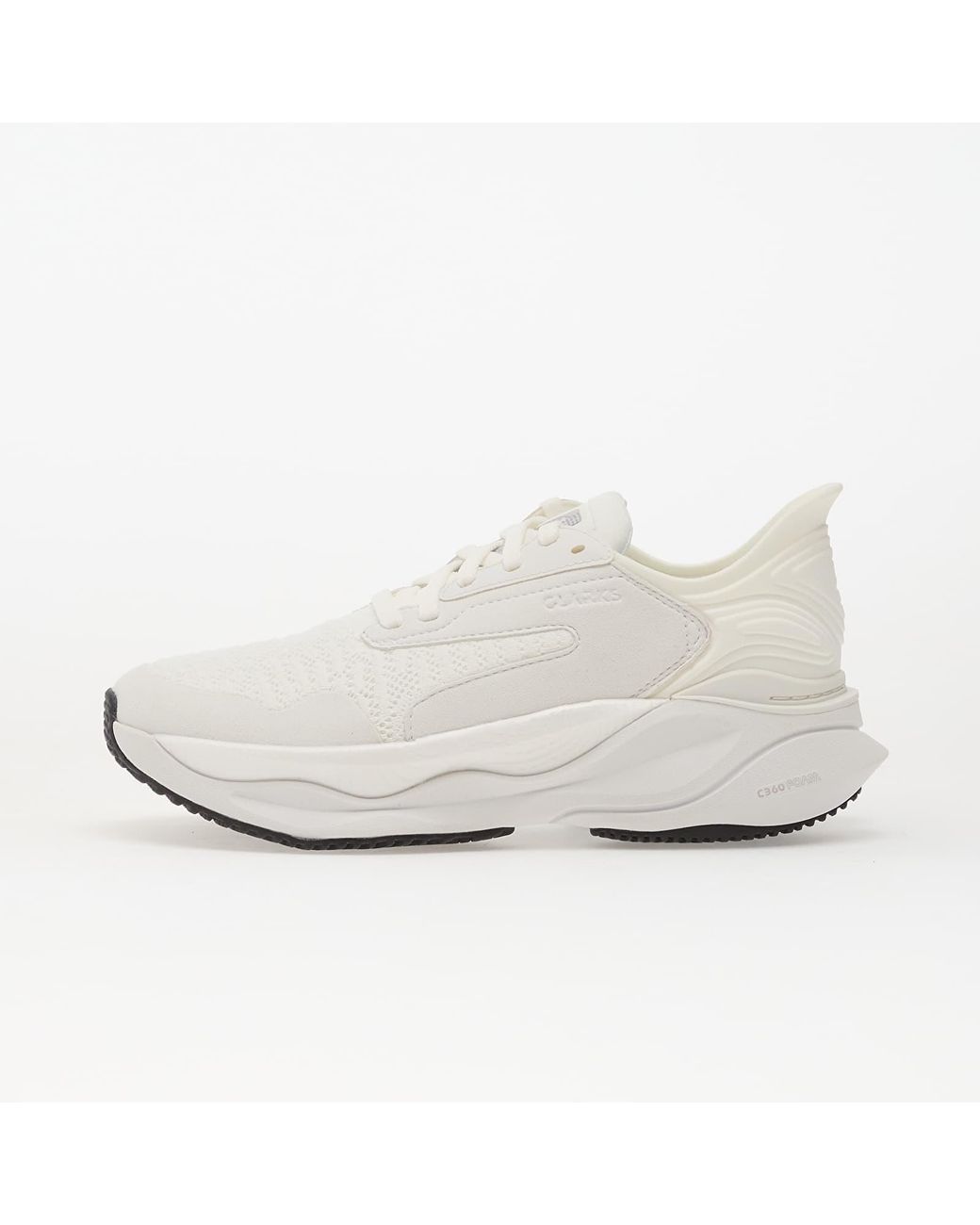 Clarks White Pace Panelled Sneakers