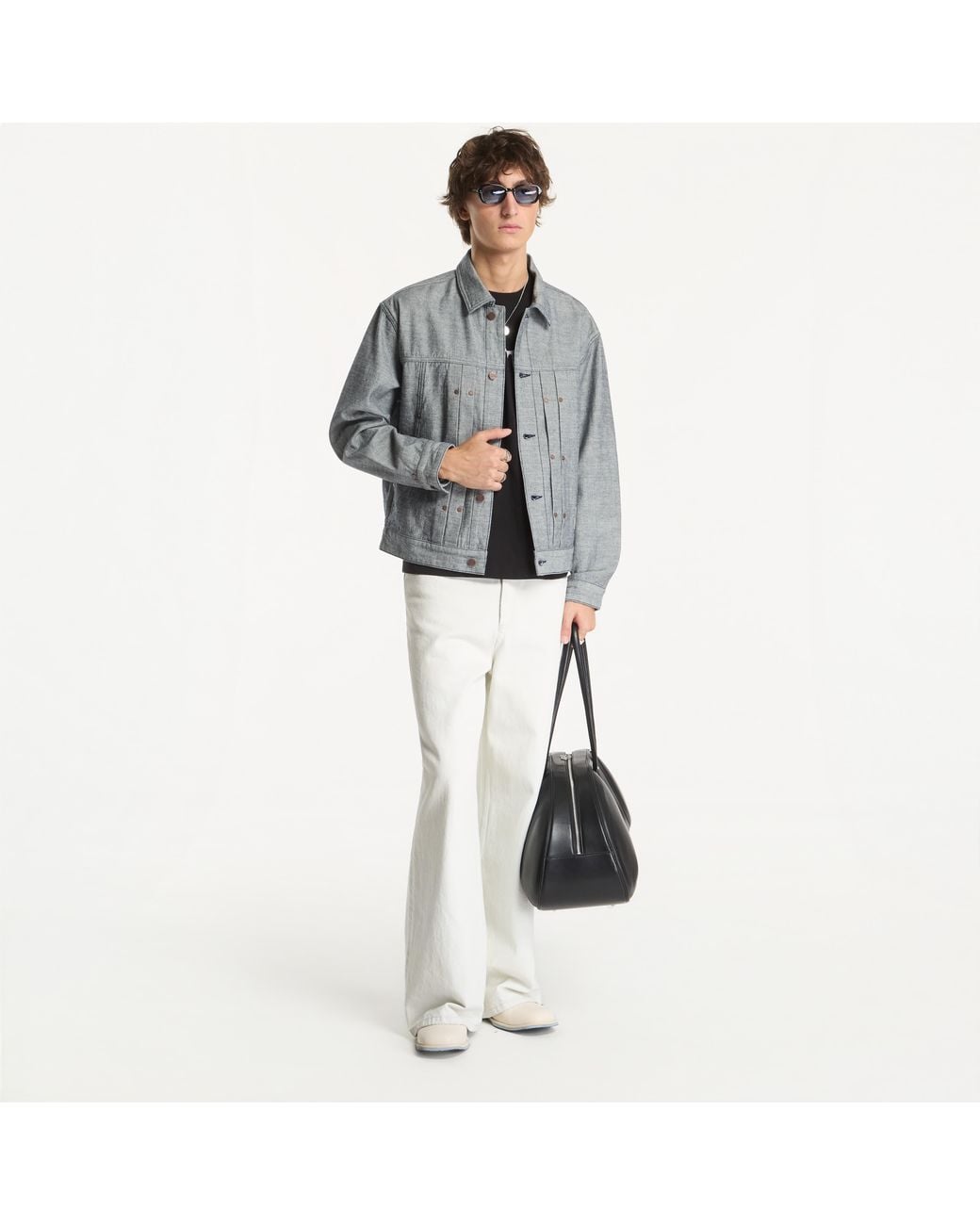 Dime Jas Pleated Denim Jacket in het Gray voor heren