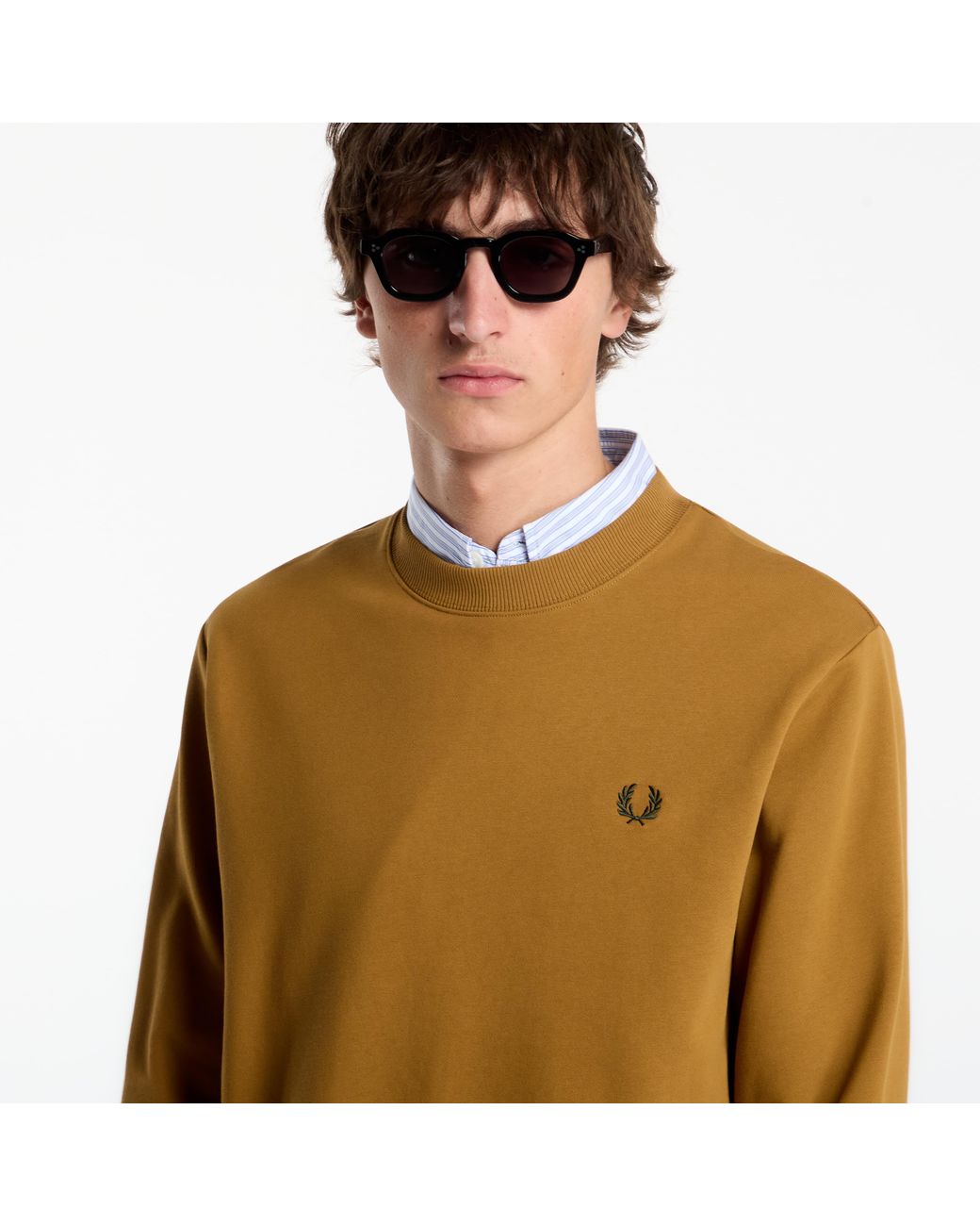 Fred Perry Sweatshirt Crew Neck Sweatshirt in het Yellow voor heren