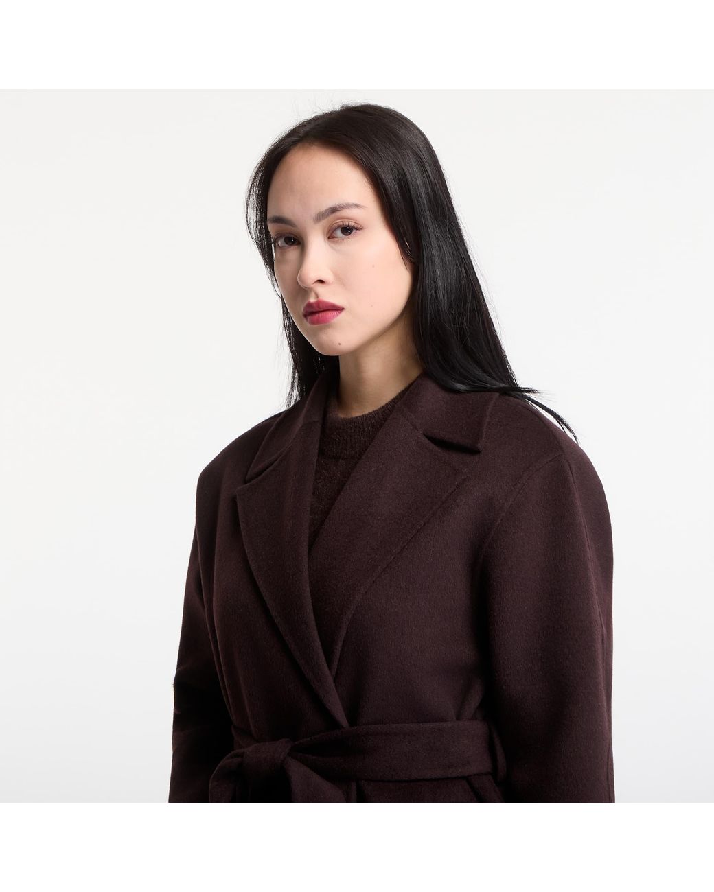 Calvin Klein Jas Classic Df Wool Wrap Coat in het Red
