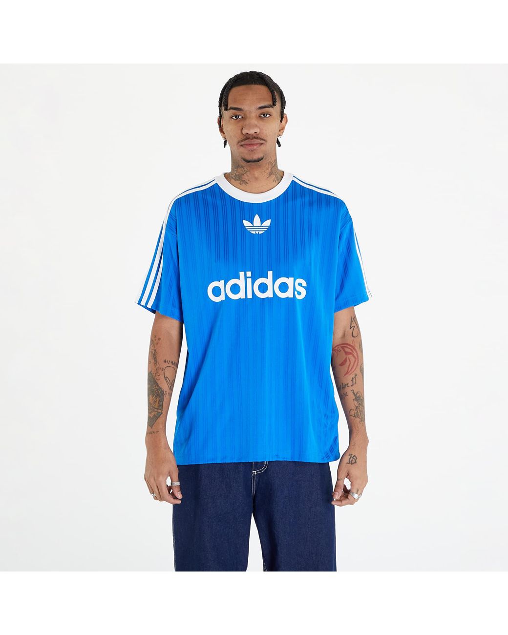 Adidas adidas Tee Lyst Short White in Poly Blue for | Originals Sleeve Bird/ Adicolor Men