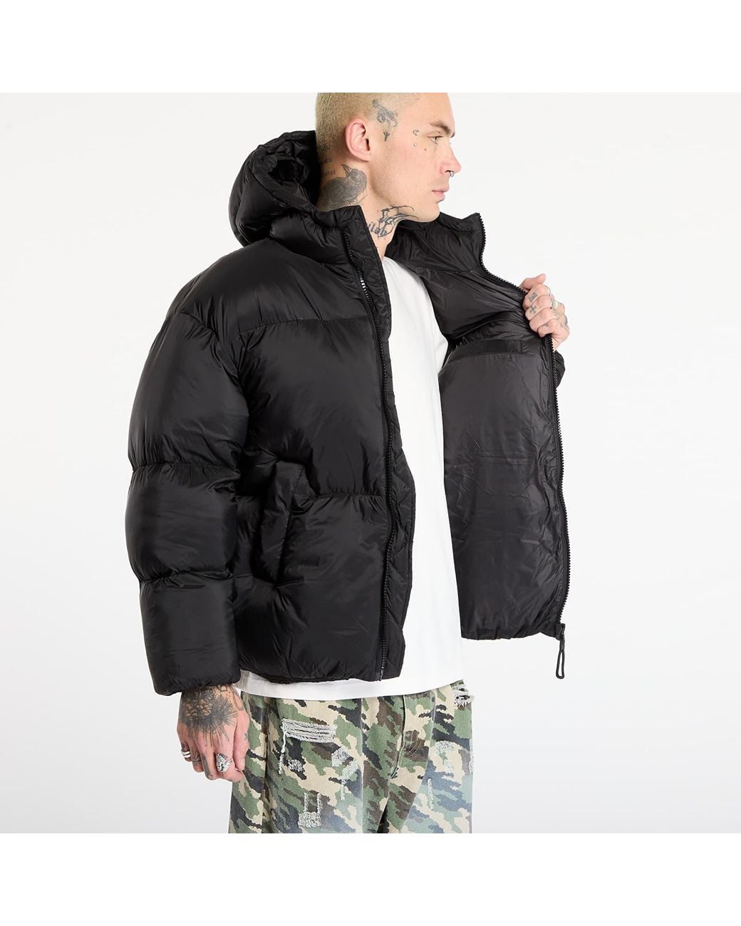 Alpha Industries Black Jacket Cloud Puffer Bomber for men