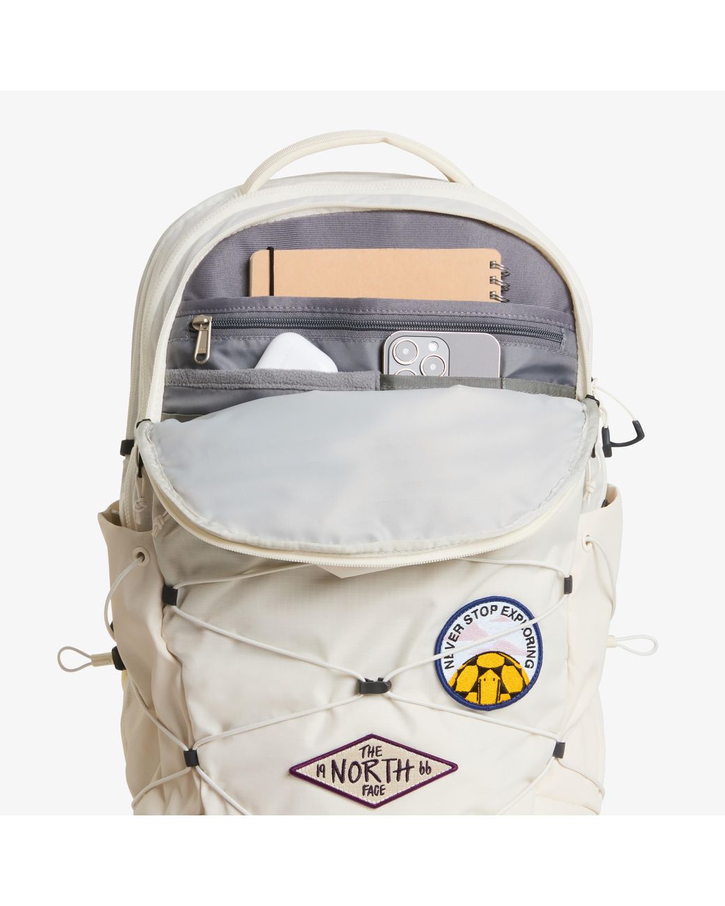 The North Face White Borealis Patch Backpack