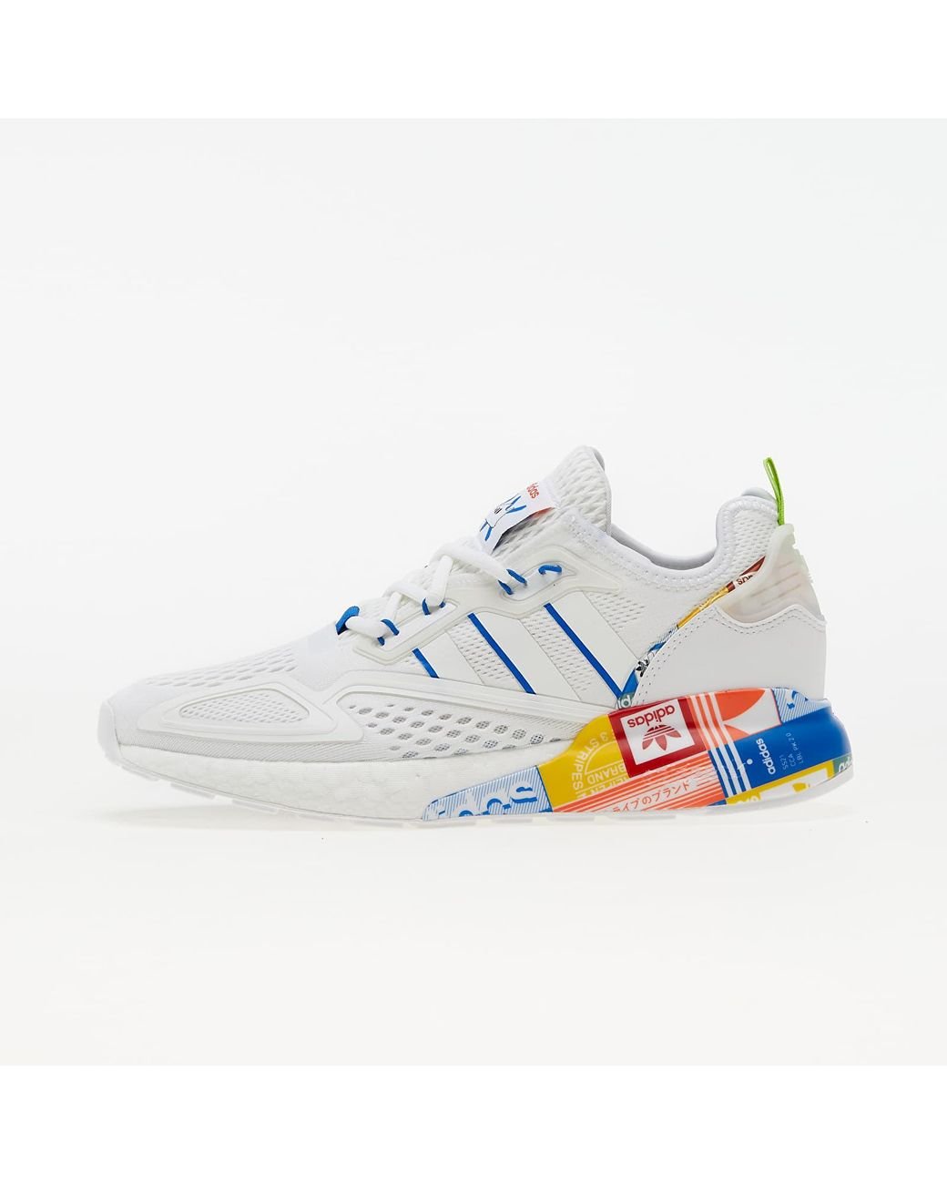 adidas Originals Adidas Zx 2k Boost Ftw White/ Blue/ Orange for Men | Lyst