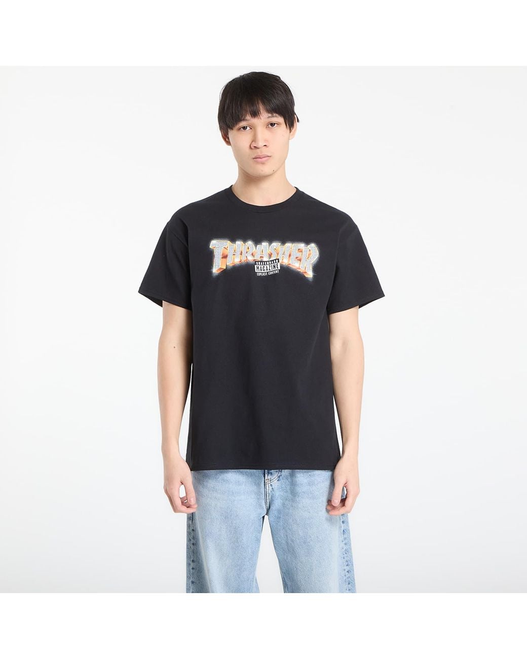 Thrasher Black T-Shirt Explicit T-Shirt for men